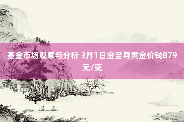 基金市场观察与分析 3月1日金至尊黄金价钱879元/克