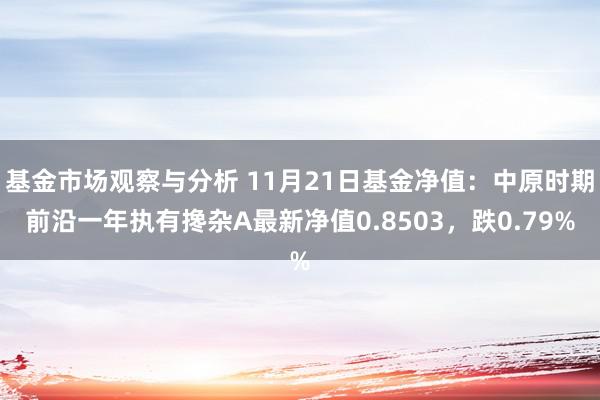 基金市场观察与分析 11月21日基金净值：中原时期前沿一年执有搀杂A最新净值0.8503，跌0.79%