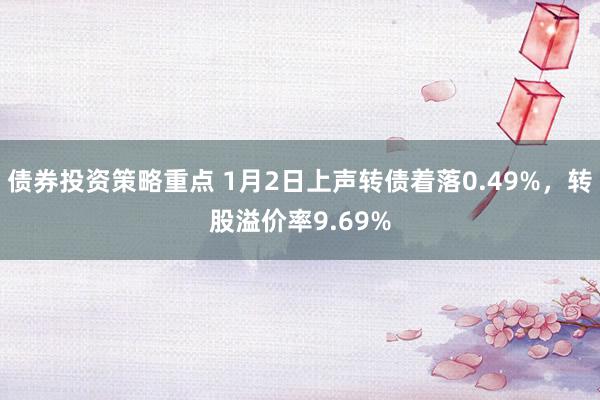 债券投资策略重点 1月2日上声转债着落0.49%，转股溢价率9.69%