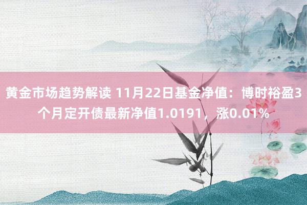 黄金市场趋势解读 11月22日基金净值：博时裕盈3个月定开债最新净值1.0191，涨0.01%