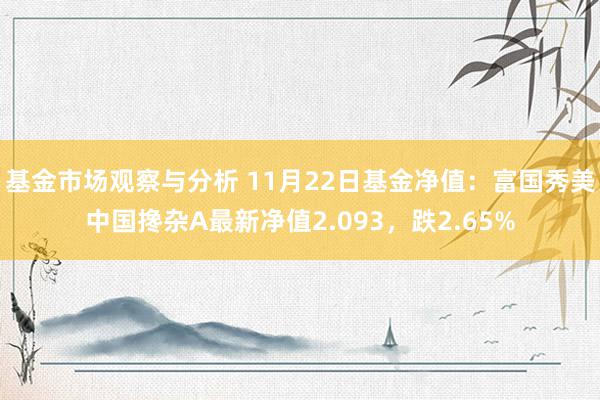 基金市场观察与分析 11月22日基金净值：富国秀美中国搀杂A最新净值2.093，跌2.65%