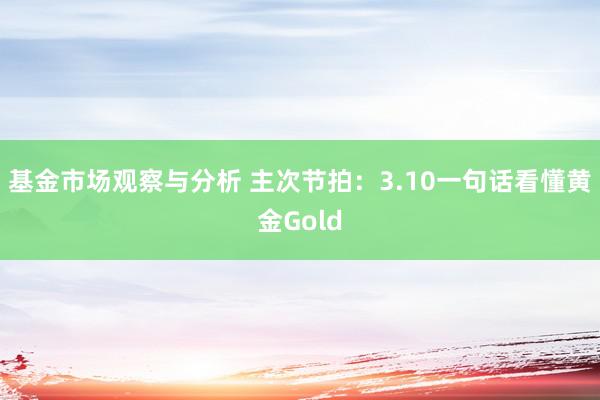 基金市场观察与分析 主次节拍：3.10一句话看懂黄金Gold